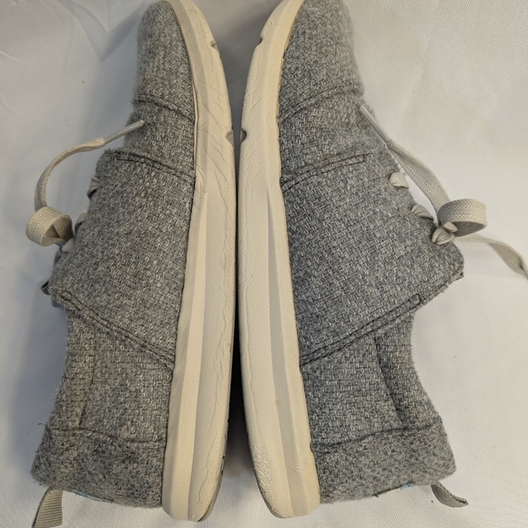 Toms Del Rey Light Heather Grey Wool Lace-up  Sneakers Size 8.5 - Picture 6 of 8